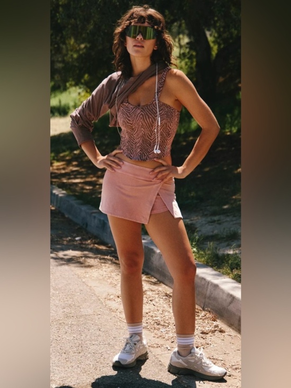 NWT Free People Movement M Hot Shot Mini Skort in Petal Built in Shorts New
